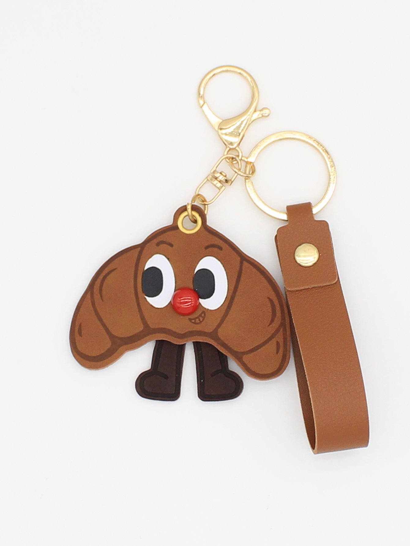 Wholesale Three-dimensional pu creative croissant toast hanging bag car pendant keychain